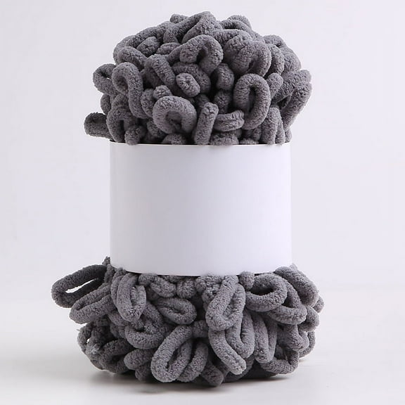XmhyTop 100g Wool Finger Loop Thread Hand Knitted Scarf Wool Ball Coarse Wool Knitting DIY Hand Pillow and BlanketDark Grey