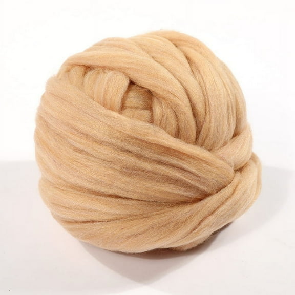 XmhyTop 100g Wool Roving Yarn, Fiber Roving Wool Top, Wool Felting Supplies, Chunky Yarn, Spinning Wool Roving for Needle Felting Wet Felting DIY Hand Spinning ,Khaki