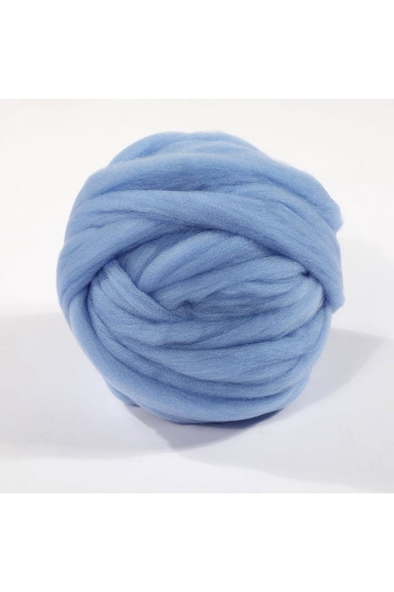 100g Wool Roving Yarn, Fiber Roving Wool Top, Wool Felting Supplies, Chunky Yarn, Spinning Wool Roving for Needle Felting Wet Felting DIY Hand Spinning ,Denim Blue