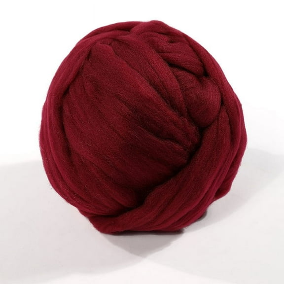 XmhyTop 100g Wool Roving Yarn, Fiber Roving Wool Top, Wool Felting Supplies, Pure Wool, Chunky Yarn, Spinning Wool Roving for Needle Felting Wet Felting DIY Hand Spinning ,Wine Red