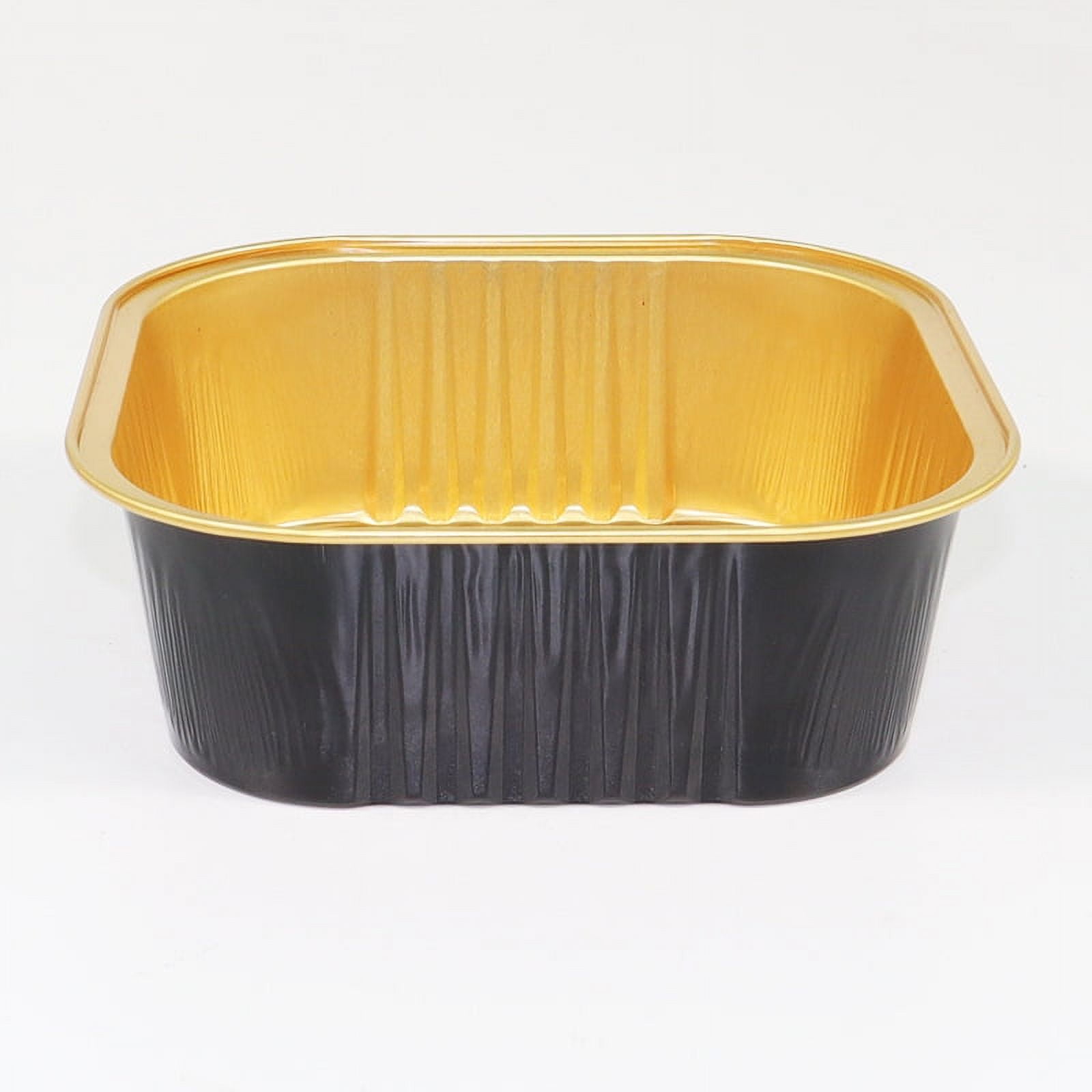 XmhyTop 100pcs Mini Aluminum Foil Cupcake Baking Cups Disposable Mini Cake Containers Flan Molds for Pudding, Souffle, Party, Wedding (Black Gold)