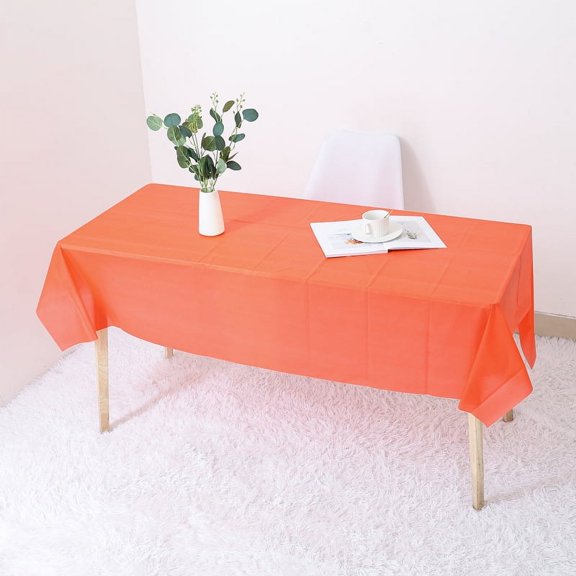XmhyTop 10Pcs Colorful Rectangle Plastic Tablecloth Disposable Waterproof Party Table Cloth 53.93x107.87'' Tablecloth Tablecloths for Picnic Kitchen Birthday (Red)