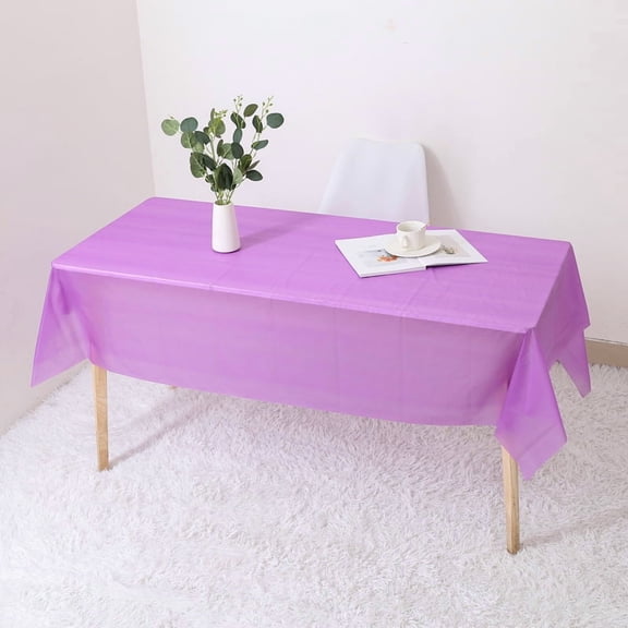 XmhyTop 10Pcs Colorful Rectangle Plastic Tablecloth Disposable Waterproof Party Table Cloth 53.93x107.87'' Tablecloth Tablecloths for Picnic Kitchen Birthday (Dark Purple)