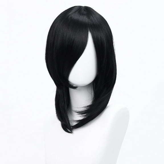 XmhyTop 14 Inch (40cm) Medium-Length Straight Cosplay Bob Wig -For Female, Black