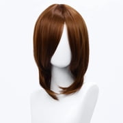 XmhyTop 14 Inch 40cm Medium-Length Straight Cosplay Bob Wig -For Female, Coffee