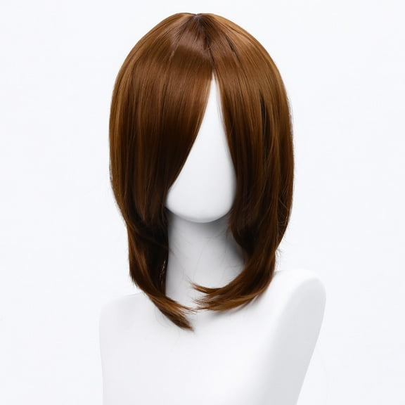 XmhyTop 14 Inch (40cm) Medium-Length Straight Cosplay Bob Wig -For Female, Coffee