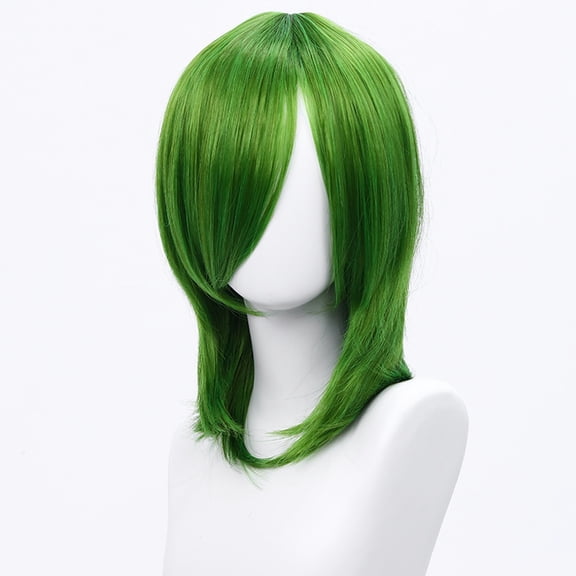 XmhyTop 14 Inch (40cm) Medium-Length Straight Cosplay Bob Wig -For Female, Green