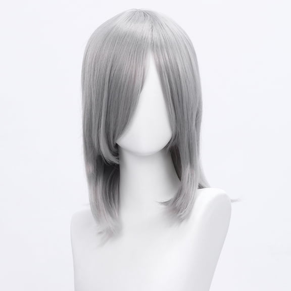 XmhyTop 14 Inch (40cm) Medium-Length Straight Cosplay Bob Wig -For Female, Grey