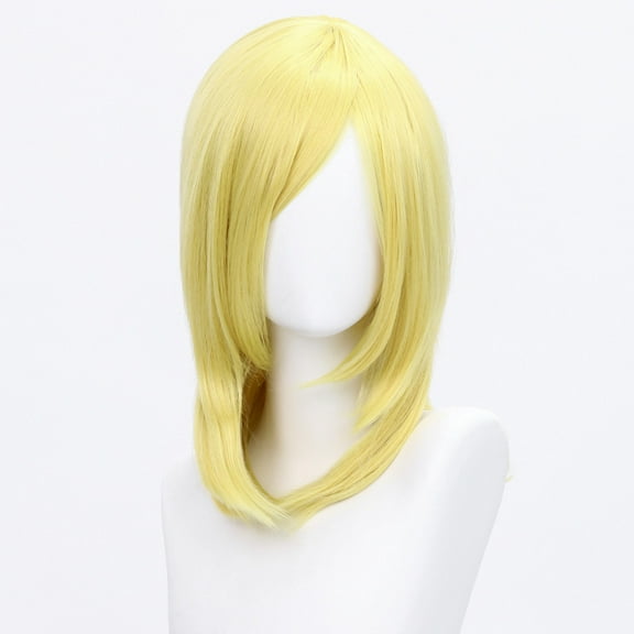 XmhyTop 14 Inch (40cm) Medium-Length Straight Cosplay Bob Wig -For Female, Light Yellow