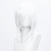XmhyTop 14 Inch 40cm Medium-Length Straight Cosplay Bob Wig -For Female, White