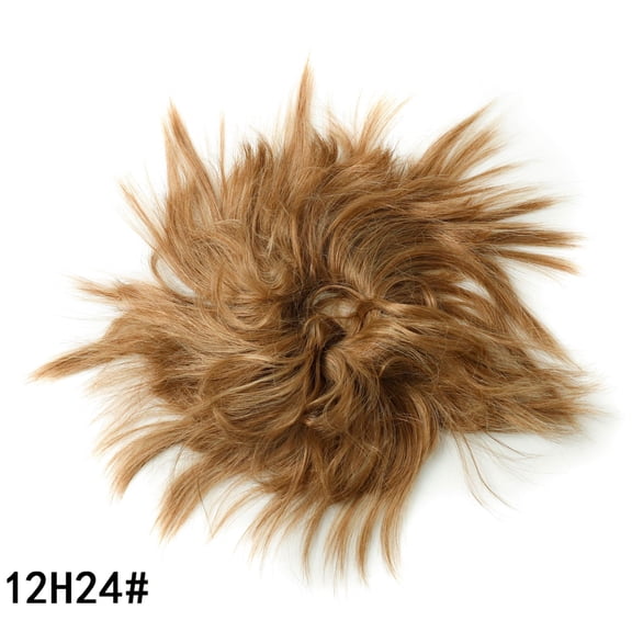 XmhyTop 1PCS Messy Hair Bun Piece Updo Fake Scrunchies Extension Wavy Curly Hairpieces Ponytail Chignon Headband for Women, Golden