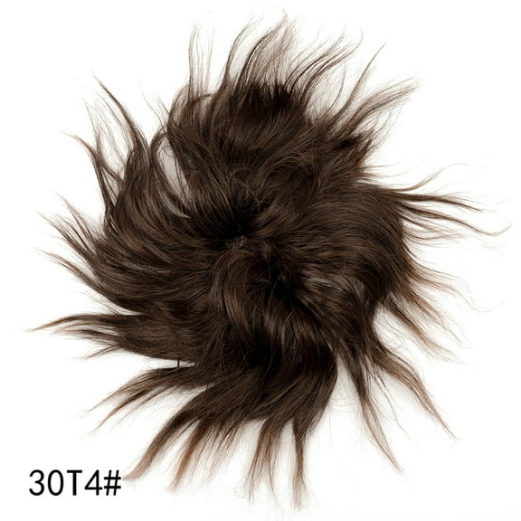 XmhyTop 1PCS Messy Hair Bun Piece Updo Fake Scrunchies Extension Wavy Curly Hairpieces Ponytail Chignon Headband for Women, Medium Brown