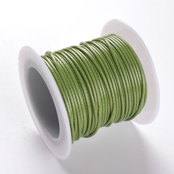 XmhyTop 1mm Fiber Textile Wax Rope Cord for Necklace, Bracelets, Jewellery, Braiding-2 roll,Green
