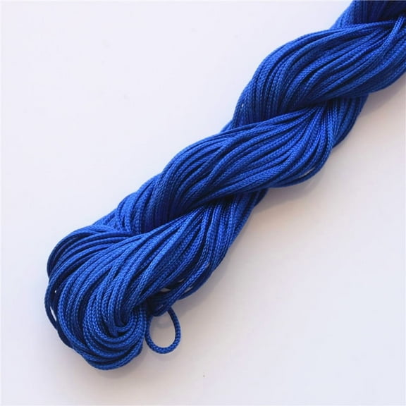 XmhyTop 1mm Satin Trim Cord Chinese Knotting Cord Nylon Macrame Thread Rattail Silk Cord Beading String for Necklace Bracelet Jewelry Making,Dark Blue A