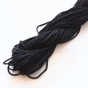 XmhyTop 1mm Satin Trim Cord Chinese Knotting Cord Macrame Thread Rattail Silk Cord Beading String for Necklace Bracelet Jewelry Making,Black