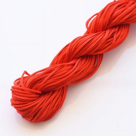 XmhyTop 1mm Satin Trim Cord Chinese Knotting Cord Nylon Macrame Thread Rattail Silk Cord Beading String for Necklace Bracelet Jewelry Making,Red