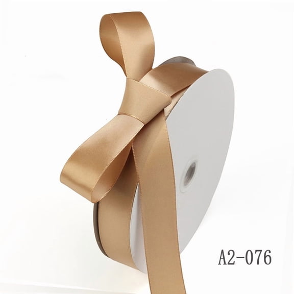 XmhyTop 2-Pack 0.98" x 5.47 Yards Polyester Gift Ribbon, Silky Smooth Ribbon for Wrapping & Crafts, Champagne Gold