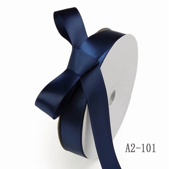 XmhyTop 2-Pack 0.98" x 5.47 Yards Polyester Gift Ribbon, Silky Smooth Ribbon for Wrapping & Crafts, Dark Blue