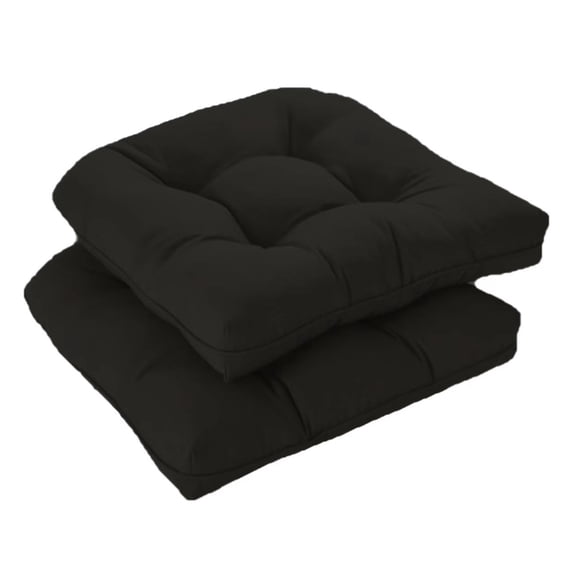 XmhyTop 2 Pack Extra Thick Square Garden Cushions, All-Weather Comfort Pads for Home, Kitchen & Office Seats, 19x19 Inches (Black)