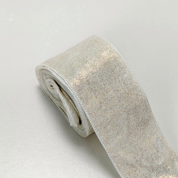 XmhyTop 2-Roll 0.98"  5 Yards Shimmery Silk Chiffon Ribbon, Elegant Decor Ribbon for Bridal Bouquets, Christmas Gift Wrapping, Wedding Decor & Invitation Decorations, White