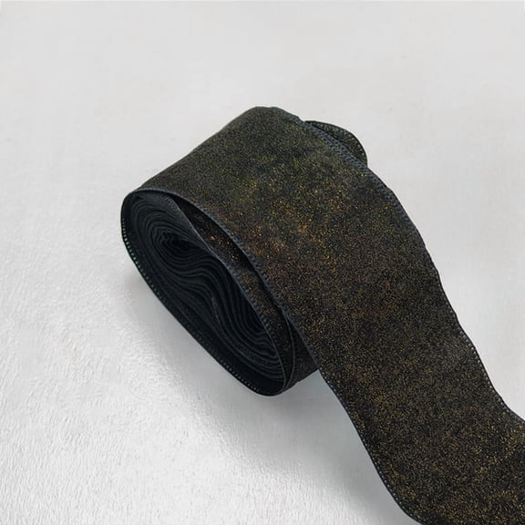 XmhyTop 2-Roll 1.57"  5 Yards Shimmery Silk Chiffon Ribbon, Elegant Decor Ribbon for Bridal Bouquets, Christmas Gift Wrapping, Wedding Decor & Invitation Decorations, Black