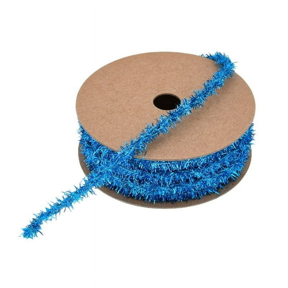 XmhyTop 2 Rolls 10 Yards Christmas Tree Decoration Rope Ribbon Glitter Hanging Rope for Wedding Birthday Holiday New Year Christmas Party Home Decoration,Blue