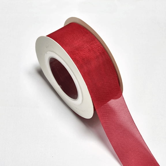 XmhyTop 2 Rolls 2.5cm x 20y Wine red Satin Ribbon, Silk Florist Ribbon for Gift Wrapping