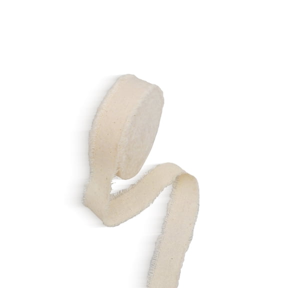 XmhyTop 2 Rolls 2cm x 9.8Yd Cotton-Linen Fringe Ribbon, Handmade Silk-Blend Ribbons for Wedding & Christmas Decor, Beige