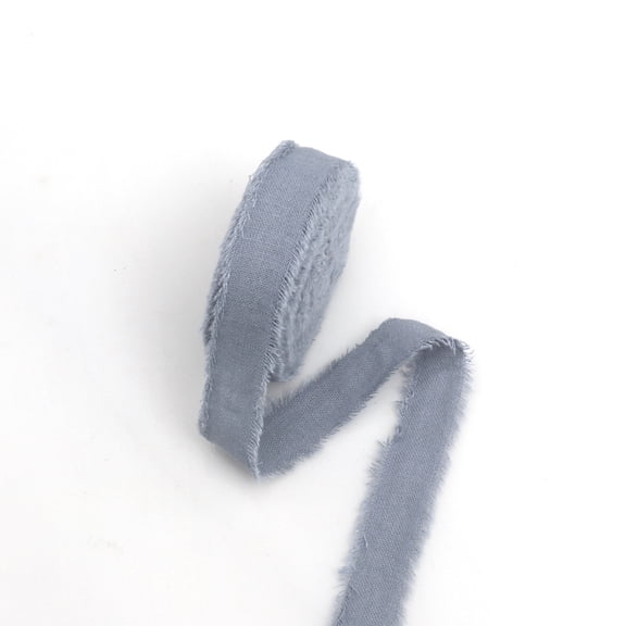 XmhyTop 2 Rolls 2cm x 9.8Yd Cotton-Linen Fringe Ribbon, Handmade Silk-Blend Ribbons for Wedding & Christmas Decor, Light Gray