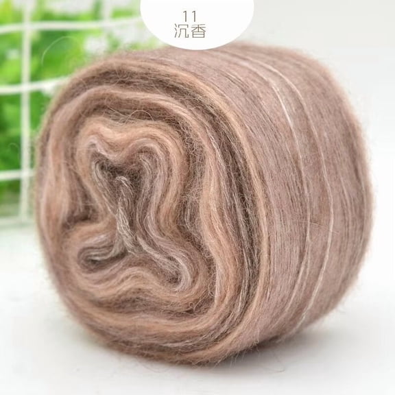 XmhyTop 2 Rolls Gradient Color Fluffy Soft Yarn, High-Quality Mixed Material Blanket Yarn for Crocheting, Knitting & DIY Craft Projects (Brown series)