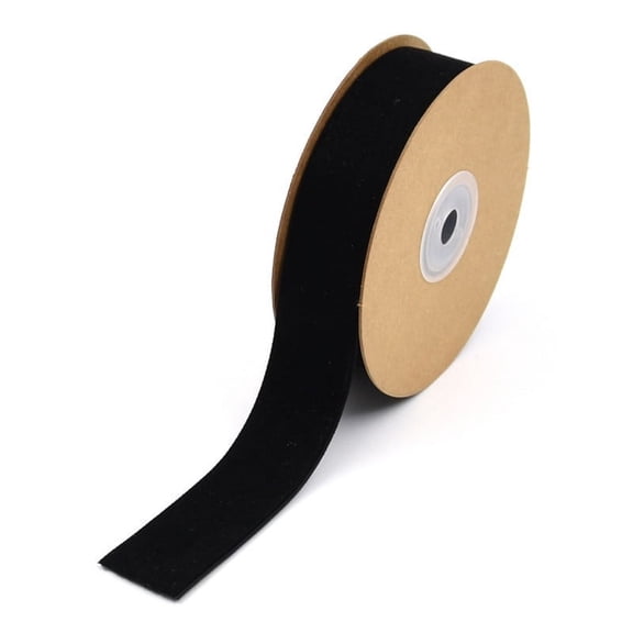 XmhyTop 2 Rolls Velvet Ribbon, 1 Inch x 22 Yards/Roll, Classic Elegant Flocked Ribbon for Gift Wrapping, Crafts & Decor, Black