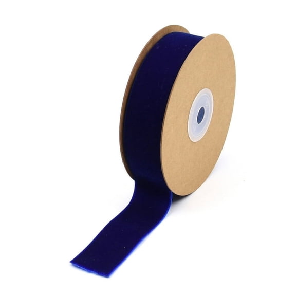 XmhyTop 2 Rolls Velvet Ribbon, 1 Inch x 22 Yards/Roll, Classic Elegant Flocked Ribbon for Gift Wrapping, Crafts & Decor, Blue