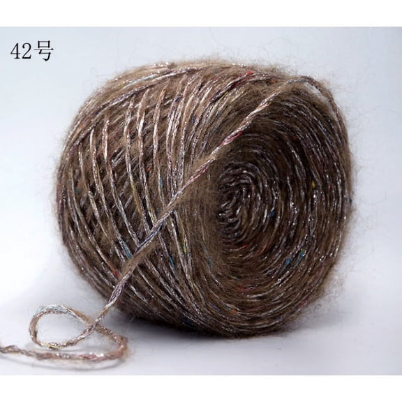 XmhyTop 200g Soft & Shiny Light Worsted Yarn, Assorted Variety Craft , Super Soft Fluffy Blend for Knitting, Crocheting, Loom and Weaving，Multicolor Yarn for Knitting,Brown