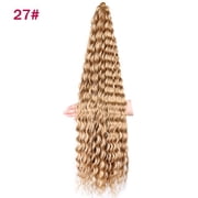XmhyTop 24 Inch 3-Bundle Human Braiding Hair, 100g/Bundle Deep Wave Curly Extensions, Wet and Wavy Texture for Boho Braids Styling, Blonde B
