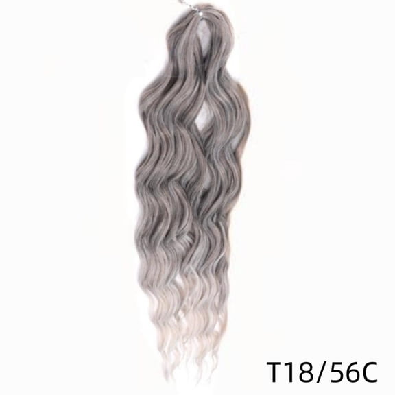 XmhyTop 24 Inch 3-Bundle Human Braiding Hair, 100g/Bundle Deep Wave Curly Extensions, Wet and Wavy Texture for Boho Braids Styling, Grayish-White