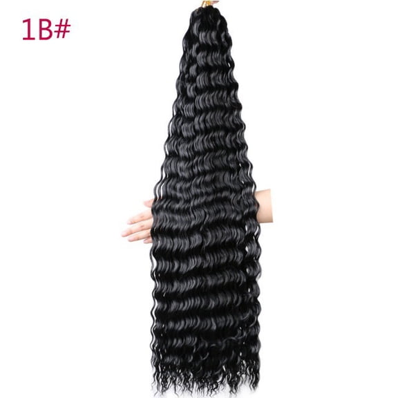 XmhyTop 24 Inch 3-Bundle Human Braiding Hair, 100g/Bundle Deep Wave Curly Extensions, Wet and Wavy Texture for Boho Braids Styling, Jet Black