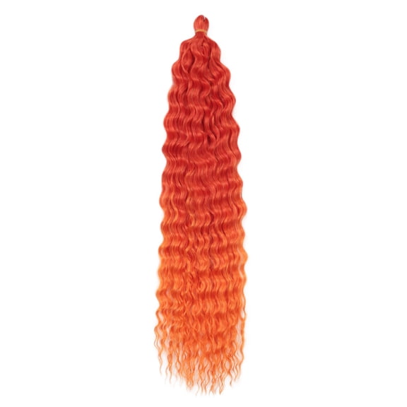 XmhyTop 24 Inch 3-Bundle Human Braiding Hair, 100g/Bundle Deep Wave Curly Extensions, Wet and Wavy Texture for Boho Braids Styling, Orange