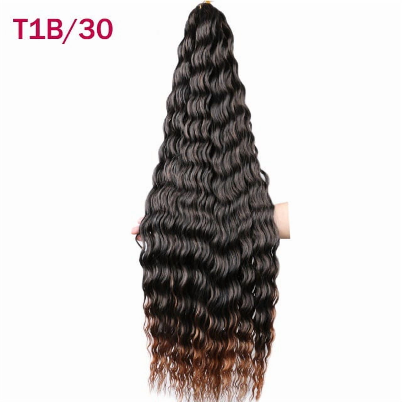 XmhyTop 24 Inch 6-Bundle Human Braiding Hair, 100g/Bundle Deep Wave Curly Extensions, Wet and Wavy Texture for Boho Braids Styling, Black Brown