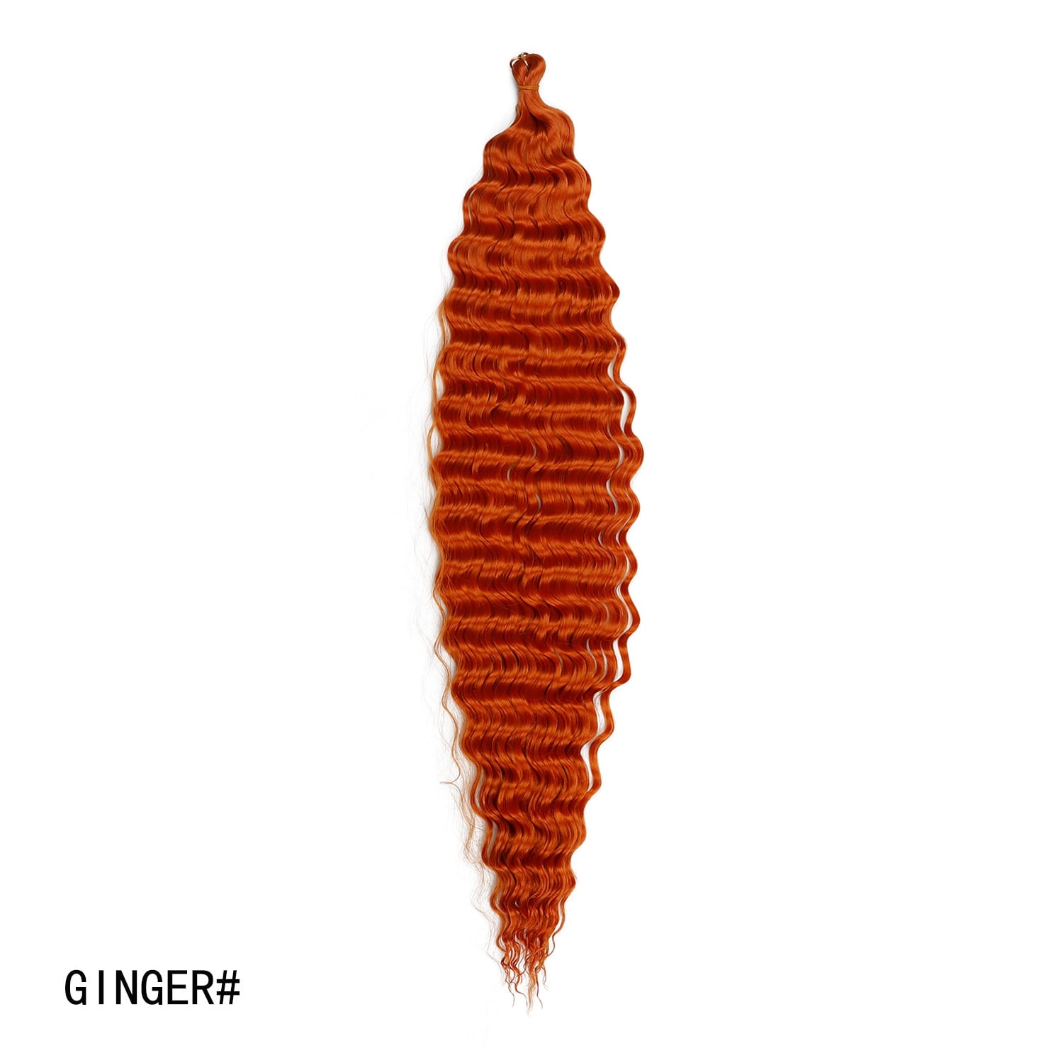 XmhyTop 24 Inch 6-Bundle Human Braiding Hair, 100g/Bundle Deep Wave Curly Extensions, Wet and Wavy Texture for Boho Braids Styling, Dark Orange