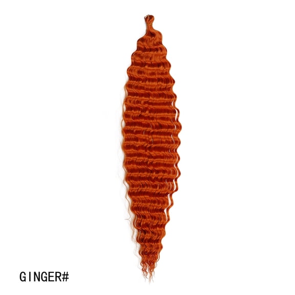 XmhyTop 24 Inch 6-Bundle Human Braiding Hair, 100g/Bundle Deep Wave Curly Extensions, Wet and Wavy Texture for Boho Braids Styling, Dark Orange