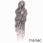 XmhyTop 24 Inch 6-Bundle Human Braiding Hair, 100g/Bundle Deep Wave Curly Extensions, Wet and Wavy Texture for Boho Braids Styling, Grayish-White