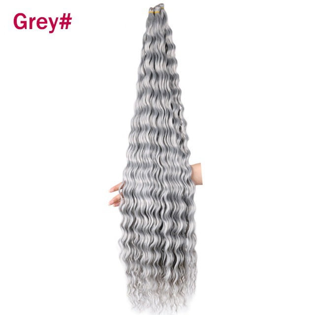 XmhyTop 24 Inch 6-Bundle Human Braiding Hair, 100g/Bundle Deep Wave Curly Extensions, Wet and Wavy Texture for Boho Braids Styling, Grey