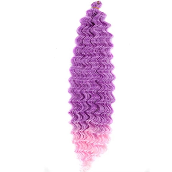 XmhyTop 24 Inch 6-Bundle Human Braiding Hair, 100g/Bundle Deep Wave Curly Extensions, Wet and Wavy Texture for Boho Braids Styling, Light Purple