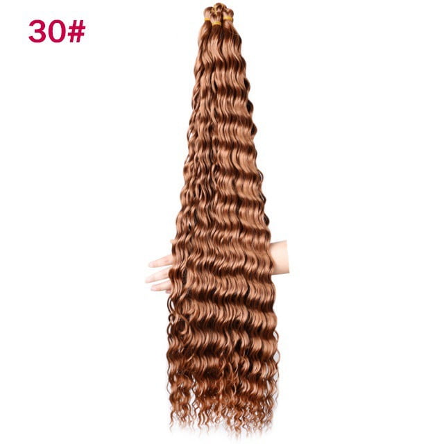 XmhyTop 24 Inch 6-Bundle Human Braiding Hair, 100g/Bundle Deep Wave Curly Extensions, Wet and Wavy Texture for Boho Braids Styling, Medium Brown
