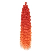 XmhyTop 24 Inch 6-Bundle Human Braiding Hair, 100g/Bundle Deep Wave Curly Extensions, Wet and Wavy Texture for Boho Braids Styling, Orange
