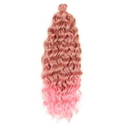 XmhyTop 24-Inch Deep Wavy Ocean Wave Crochet Hair, Voluminous Long Curly Synthetic Braids, Deep Twist Braiding Extensions for Women Graded Powder