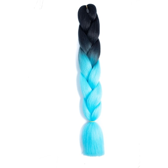 XmhyTop 24 Inch Gradient Jumbo Braiding Fibers, 6 Pack Soft Synthetic Braiding Strands, Hot Water Setting Hair Material for Box Braids & Twisted Hairstyles Black to Dark Light Blue