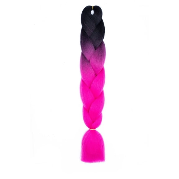 XmhyTop 24 Inch Gradient Jumbo Braiding Fibers, 6 Pack Soft Synthetic Braiding Strands, Hot Water Setting Hair Material for Box Braids & Twisted Hairstyles Black to Light Rose
