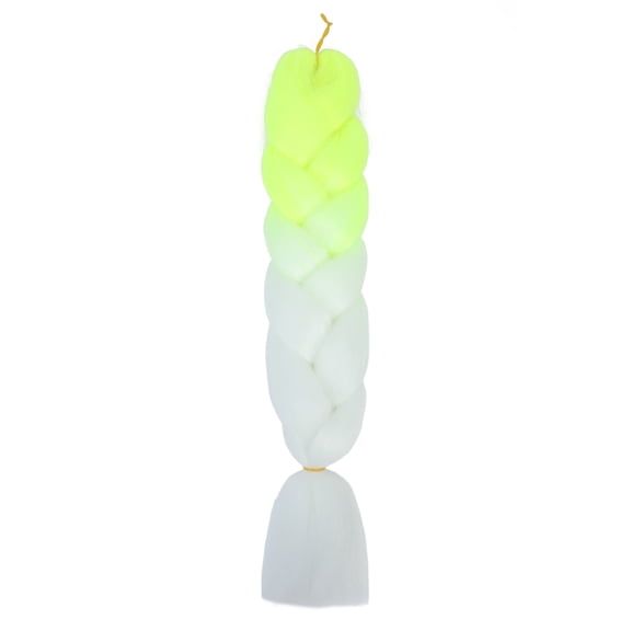 XmhyTop 24 Inch Gradient Jumbo Braiding Fibers, 6 Pack Soft Synthetic Braiding Strands, Hot Water Setting Hair Material for Box Braids & Twisted Hairstyles Fluorescent yellow to White