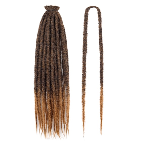 XmhyTop 24 Inch Handcrafted Synthetic Locs Crochet Hair, 20 Strands Soft Textured Braiding Hair, Bohemian Casual Styling Hair Extensions for Ladies Daily Looks, Ombre Brown